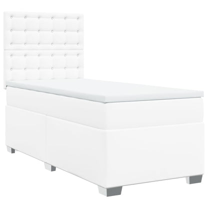 Boxspring met matras kunstleer wit 90x200 cm