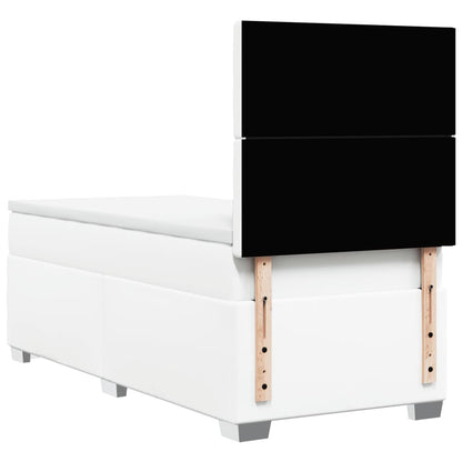 Boxspring met matras kunstleer wit 90x200 cm