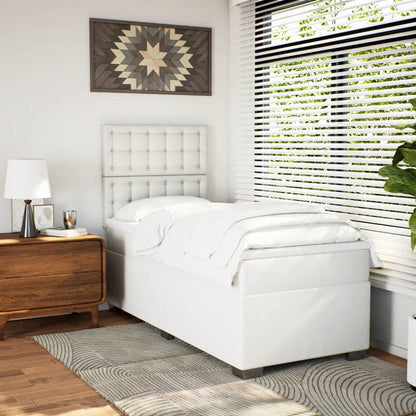 Boxspring met matras kunstleer wit 90x200 cm