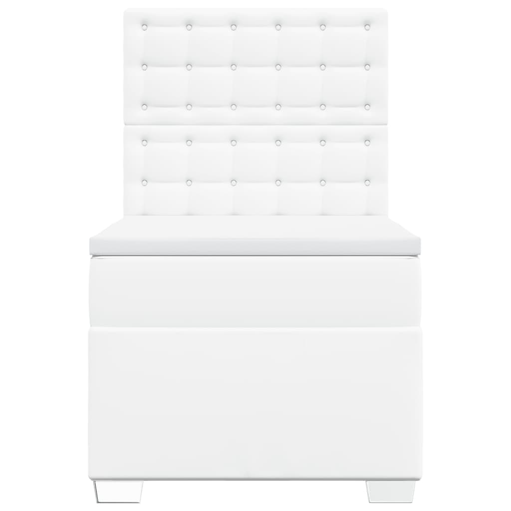 Boxspring met matras kunstleer wit 90x200 cm