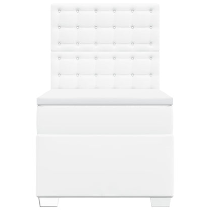 Boxspring met matras kunstleer wit 90x200 cm