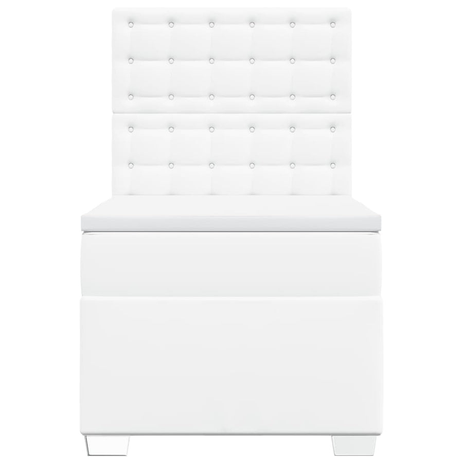 Boxspring met matras kunstleer wit 90x200 cm