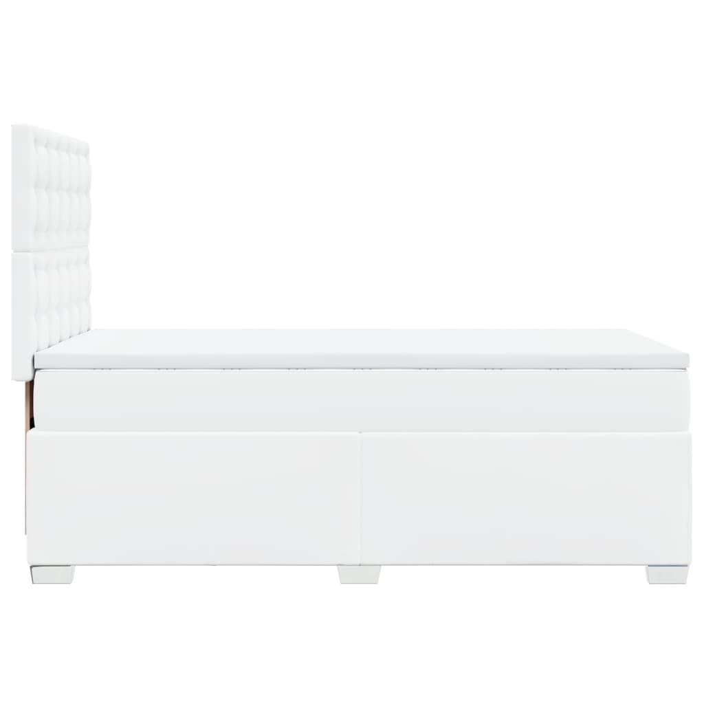 Boxspring met matras kunstleer wit 90x200 cm