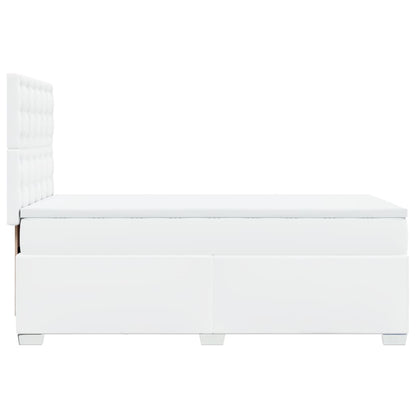 Boxspring met matras kunstleer wit 90x200 cm