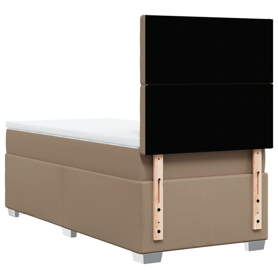 Boxspring met matras kunstleer cappuccinokleurig 90x200 cm