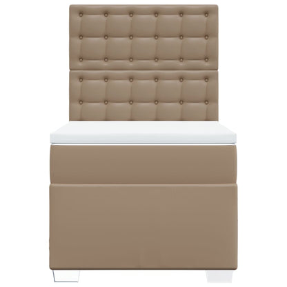 Boxspring met matras kunstleer cappuccinokleurig 90x200 cm