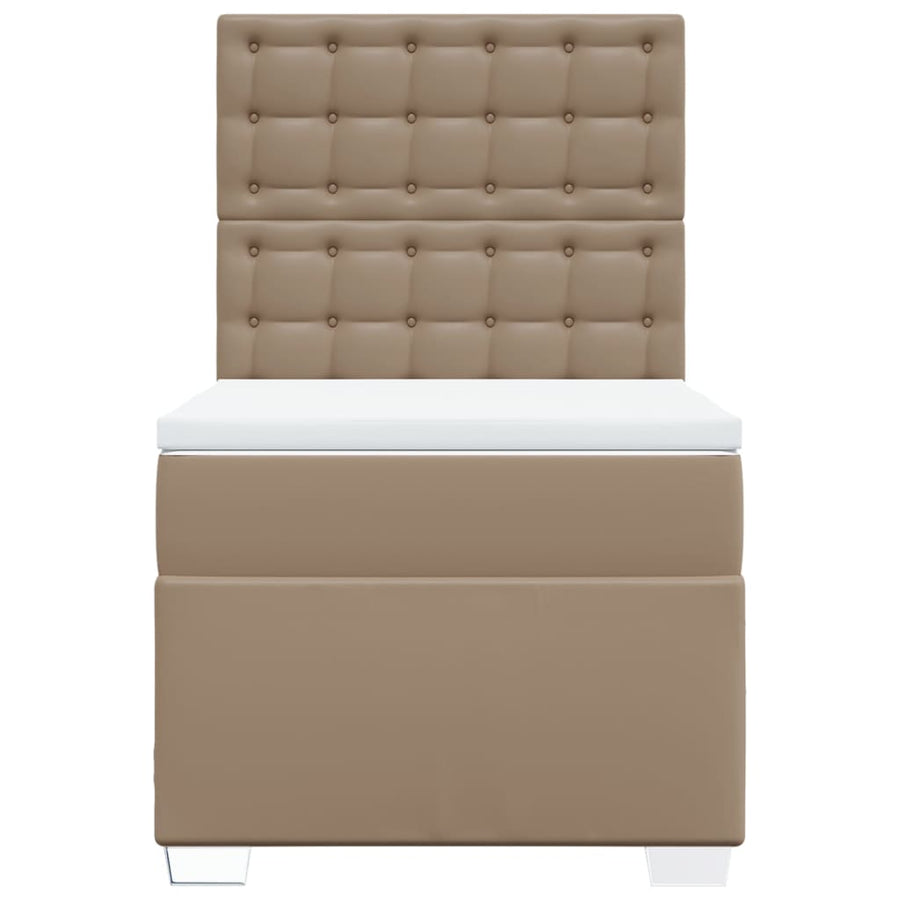 Boxspring met matras kunstleer cappuccinokleurig 90x200 cm