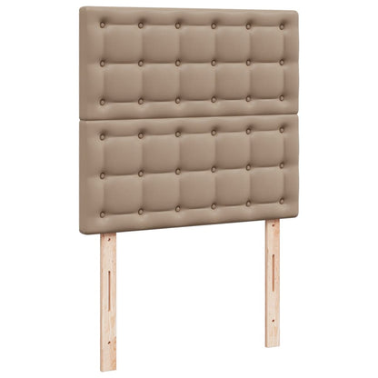 Boxspring met matras kunstleer cappuccinokleurig 90x200 cm