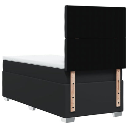Boxspring met matras kunstleer zwart 100x200 cm