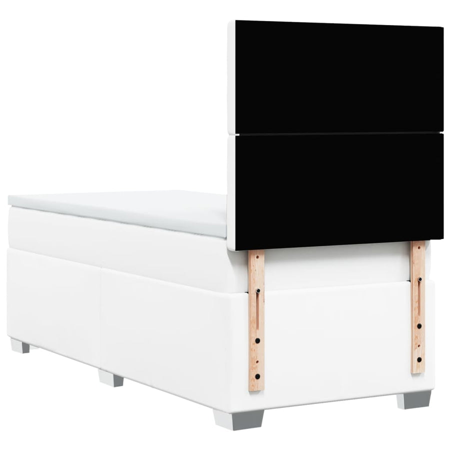 Boxspring met matras kunstleer wit 100x200 cm