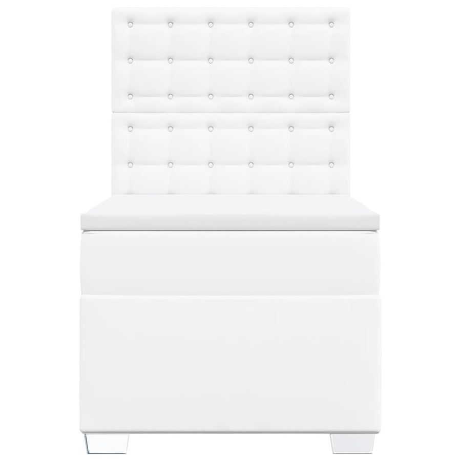 Boxspring met matras kunstleer wit 100x200 cm