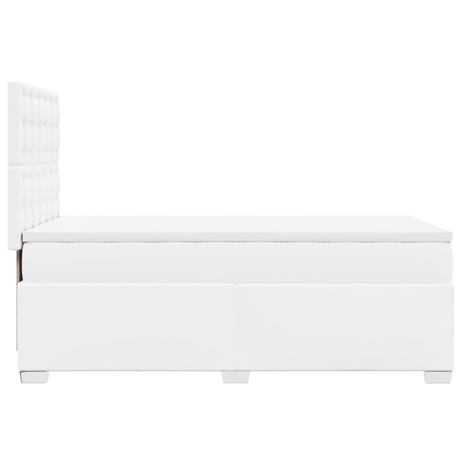 Boxspring met matras kunstleer wit 100x200 cm
