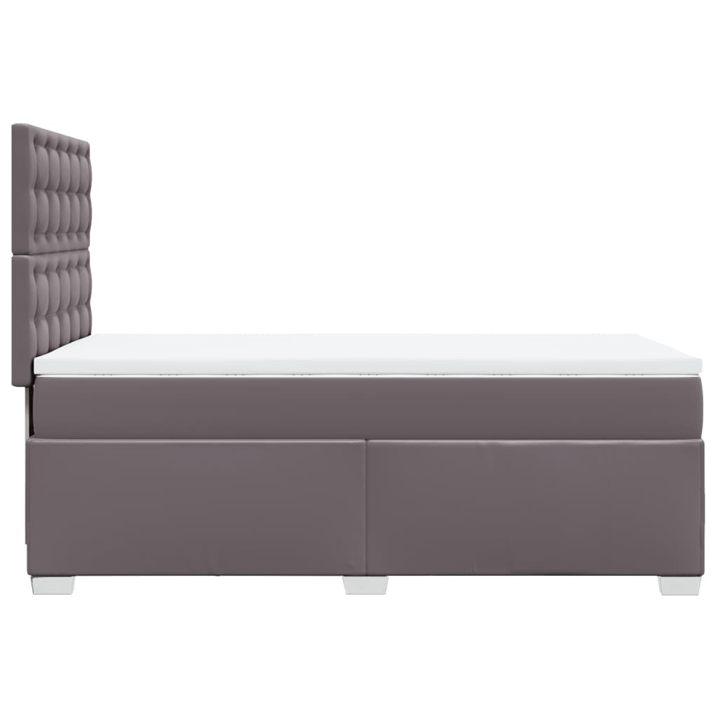 Boxspring met matras kunstleer grijs 100x200 cm