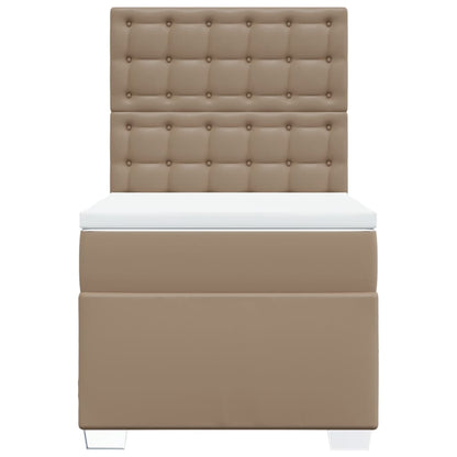 Boxspring met matras kunstleer cappuccinokleurig 100x200 cm