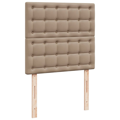 Boxspring met matras kunstleer cappuccinokleurig 100x200 cm