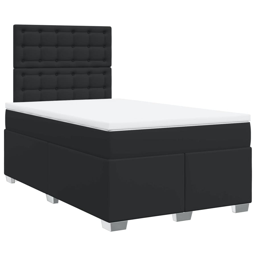 Boxspring met matras kunstleer zwart 120x190 cm