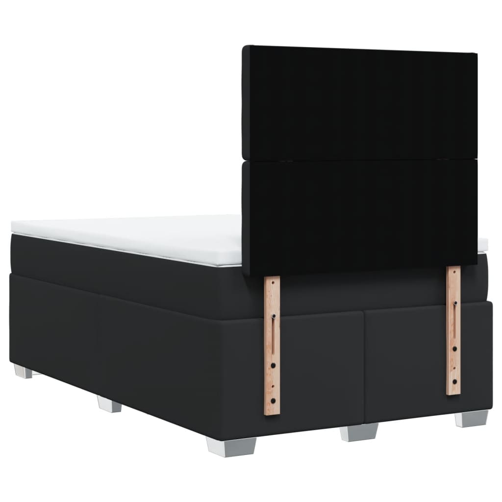 Boxspring met matras kunstleer zwart 120x190 cm