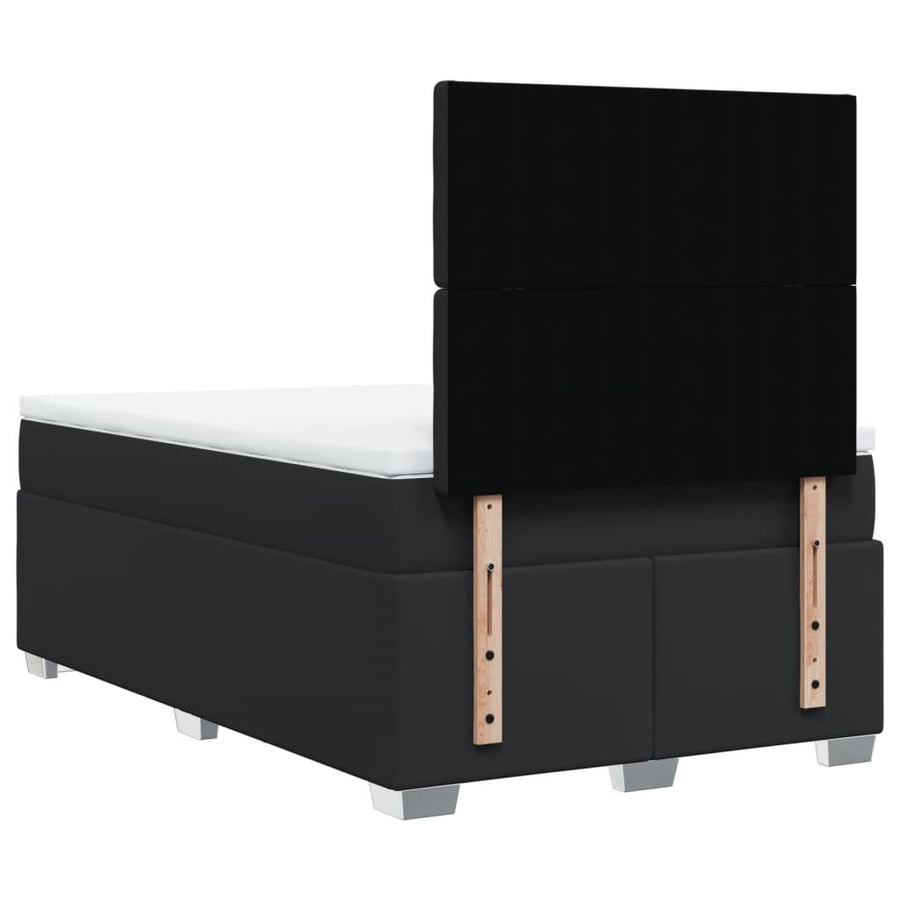 Boxspring met matras kunstleer zwart 120x190 cm