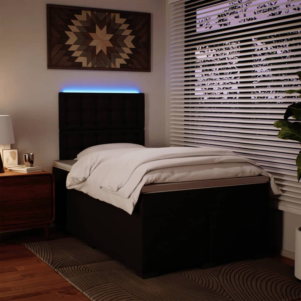 Boxspring met matras kunstleer zwart 120x190 cm