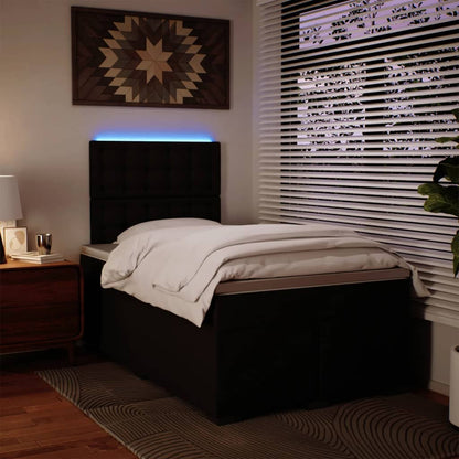 Boxspring met matras kunstleer zwart 120x190 cm