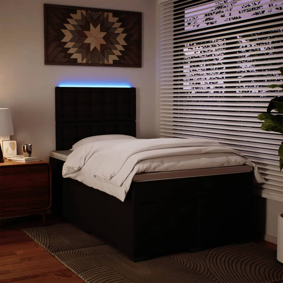 Boxspring met matras kunstleer zwart 120x190 cm