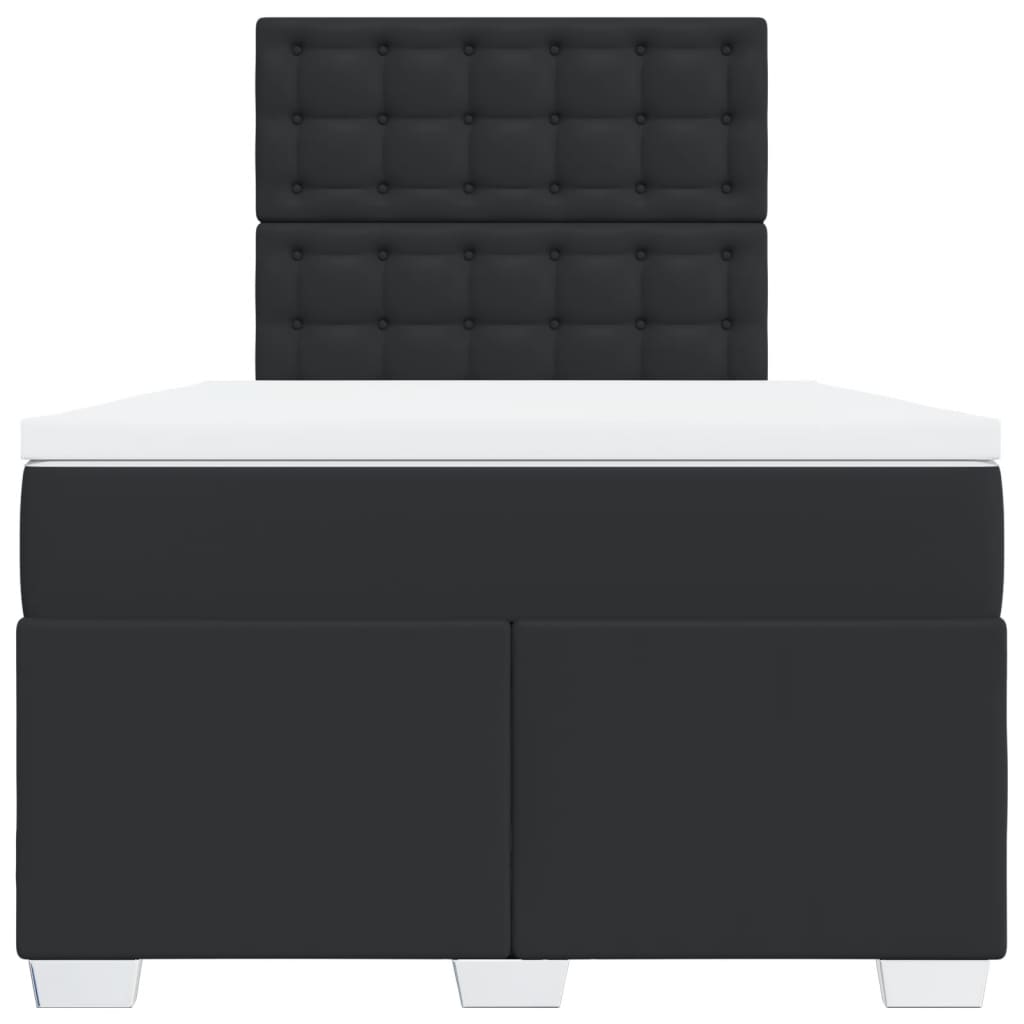 Boxspring met matras kunstleer zwart 120x190 cm