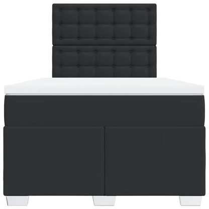 Boxspring met matras kunstleer zwart 120x190 cm