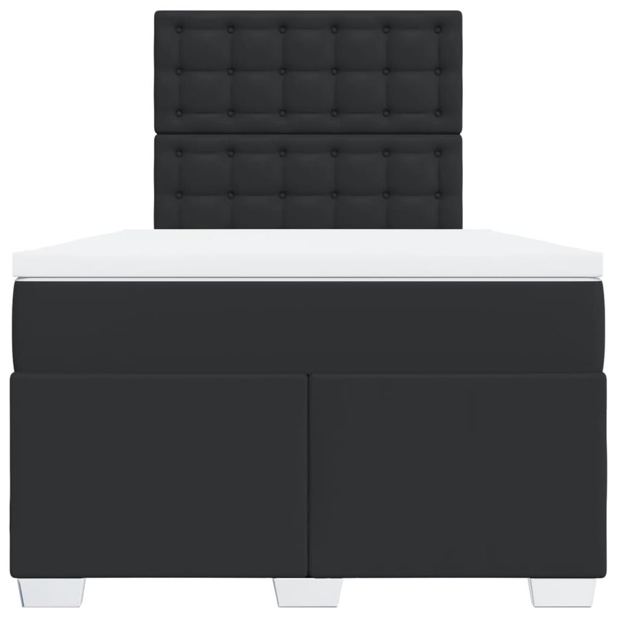 Boxspring met matras kunstleer zwart 120x190 cm
