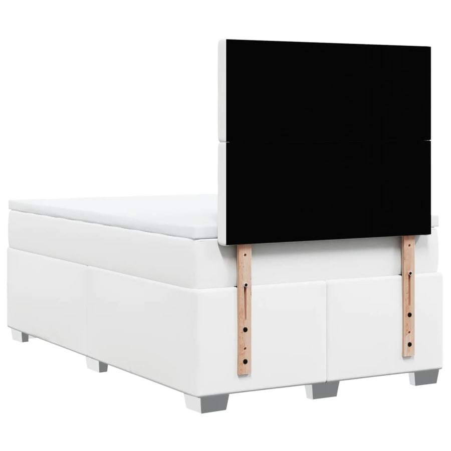 Boxspring met matras kunstleer wit 120x190 cm