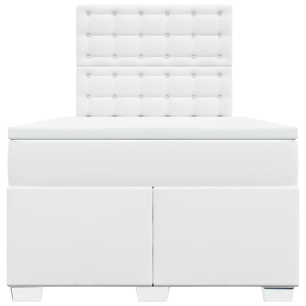 Boxspring met matras kunstleer wit 120x190 cm