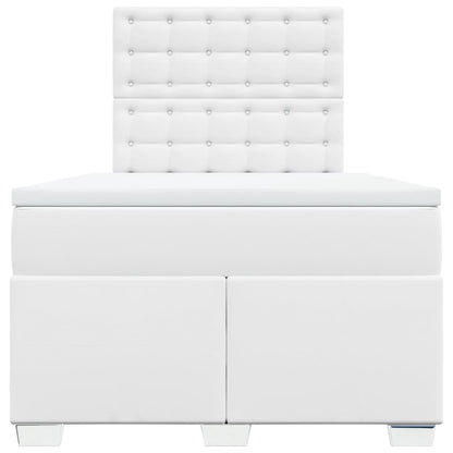 Boxspring met matras kunstleer wit 120x190 cm