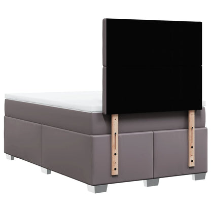 Boxspring met matras kunstleer grijs 120x190 cm