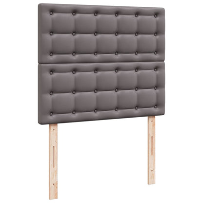 Boxspring met matras kunstleer grijs 120x190 cm