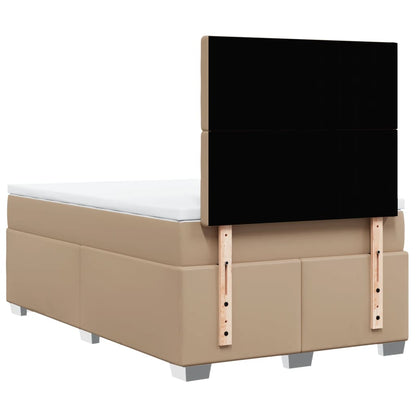 Boxspring met matras kunstleer cappuccinokleurig 120x190 cm