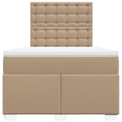 Boxspring met matras kunstleer cappuccinokleurig 120x190 cm