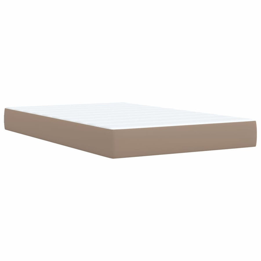 Boxspring met matras kunstleer cappuccinokleurig 120x190 cm