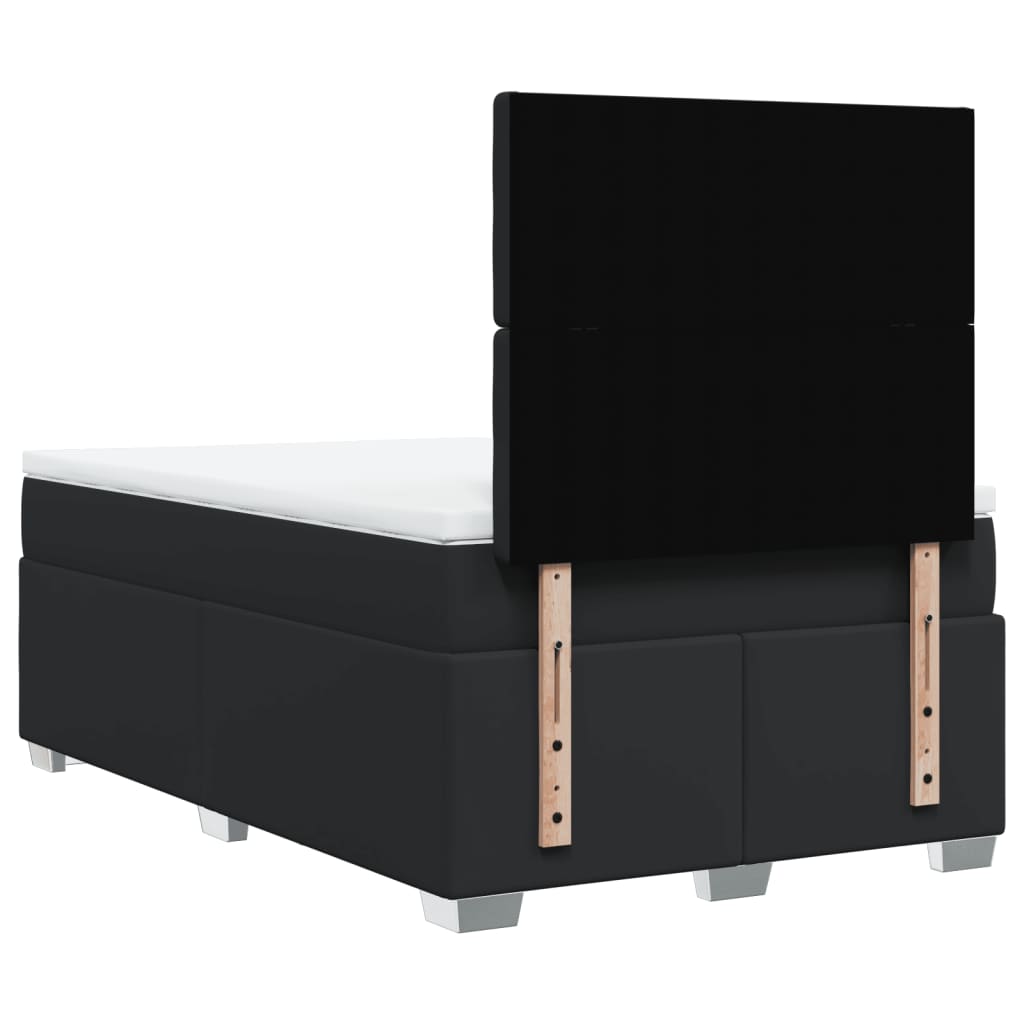 Boxspring met matras kunstleer zwart 120x200 cm