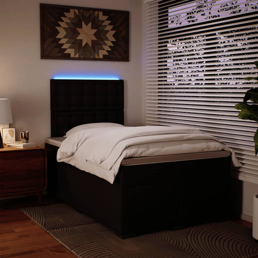 Boxspring met matras kunstleer zwart 120x200 cm