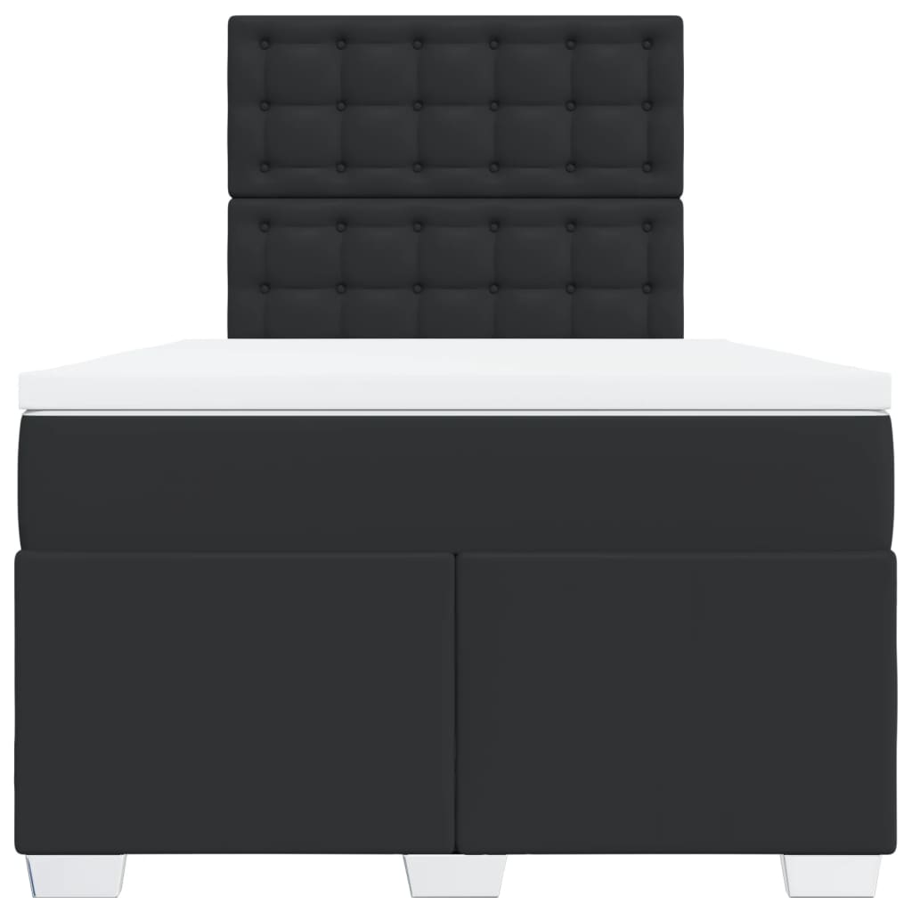 Boxspring met matras kunstleer zwart 120x200 cm