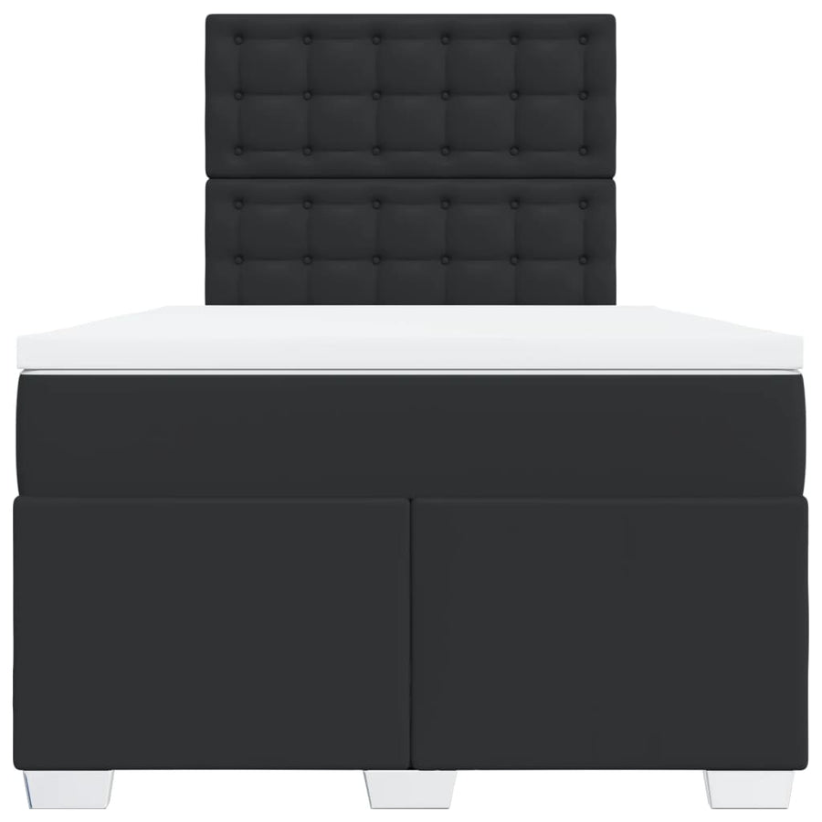 Boxspring met matras kunstleer zwart 120x200 cm