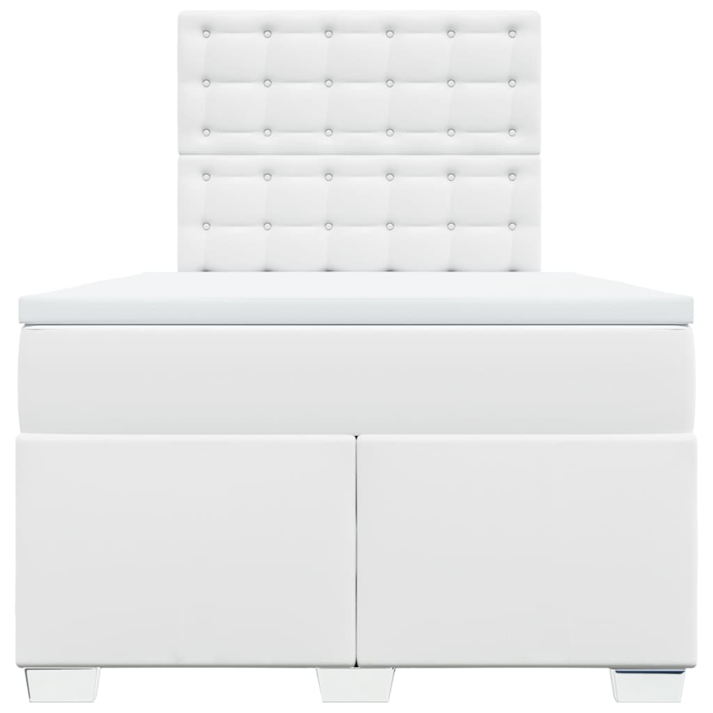 Boxspring met matras kunstleer wit 120x200 cm