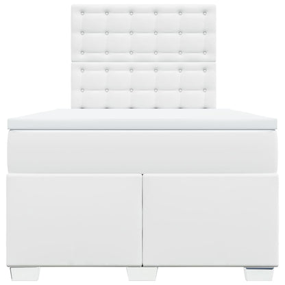 Boxspring met matras kunstleer wit 120x200 cm
