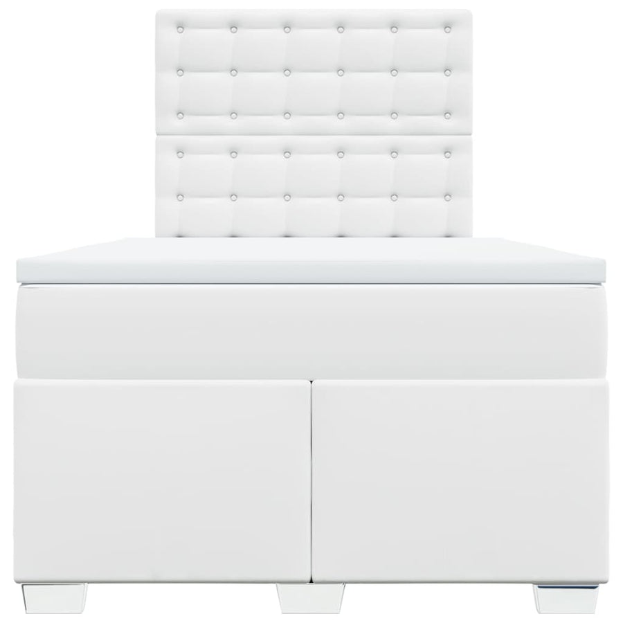 Boxspring met matras kunstleer wit 120x200 cm