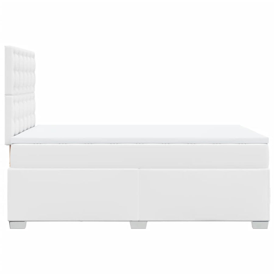 Boxspring met matras kunstleer wit 120x200 cm