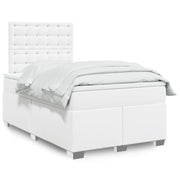 Boxspring met matras 120x200 cm wit kunstleer
