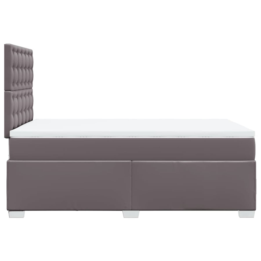 Boxspring met matras kunstleer grijs 120x200 cm