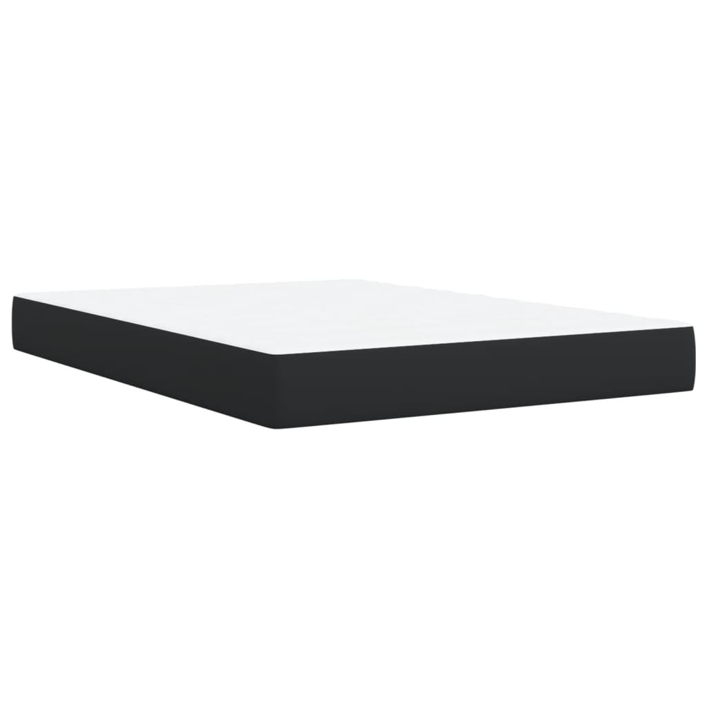 Boxspring met matras kunstleer zwart 140x190 cm