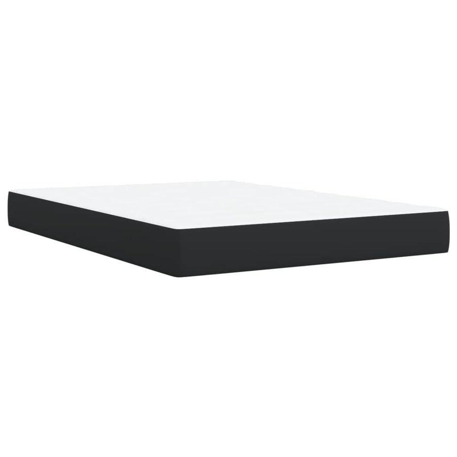 Boxspring met matras kunstleer zwart 140x190 cm