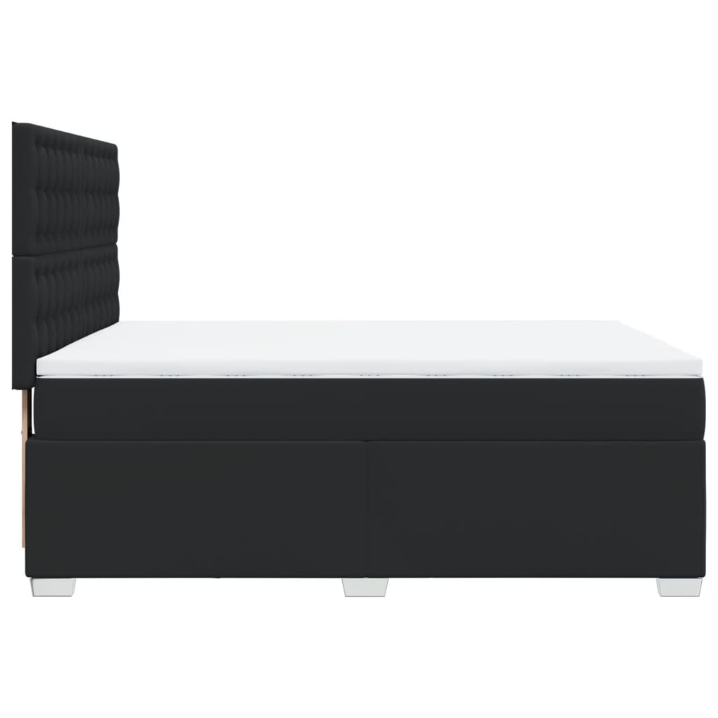 Boxspring met matras kunstleer zwart 140x190 cm