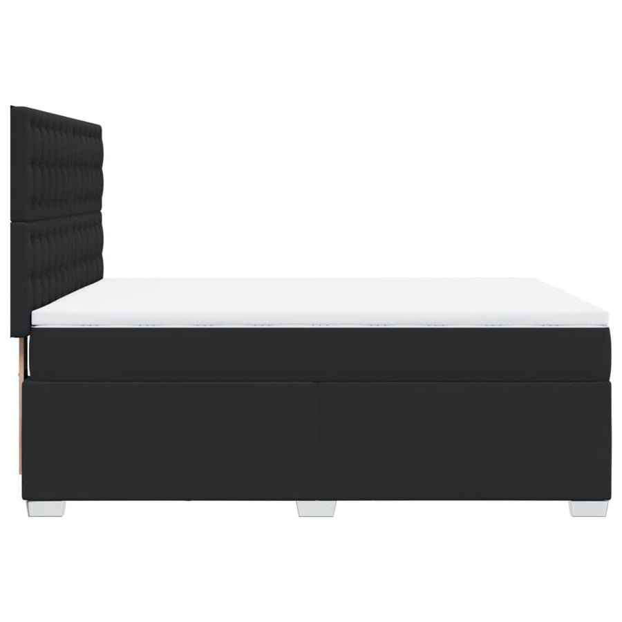 Boxspring met matras kunstleer zwart 140x190 cm